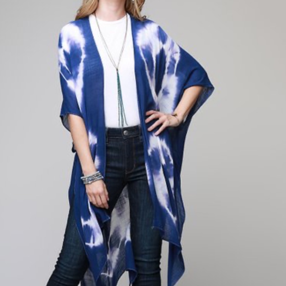 Blue Tie Dyed kimono style wrap